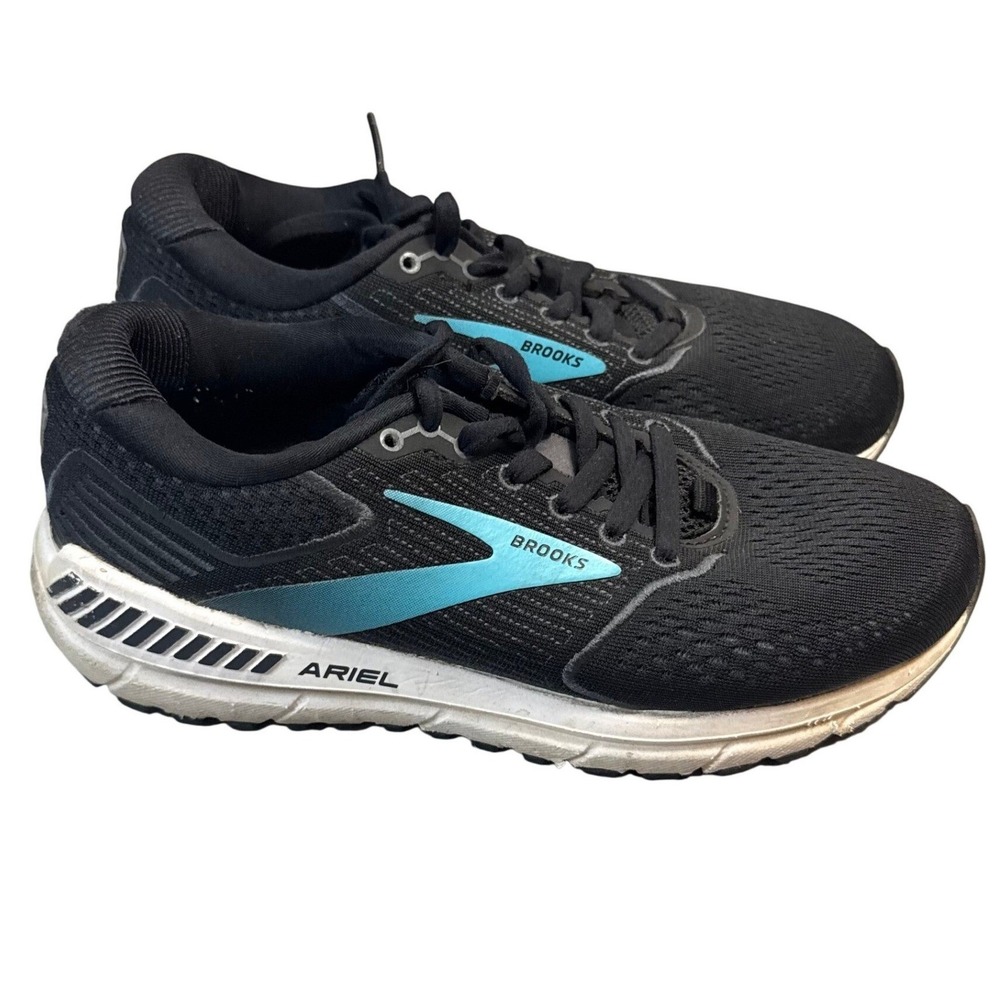 Brooks Ariel 20 W7 MDB Running Shoes Black Teal Stability Sneakers 1103151D064